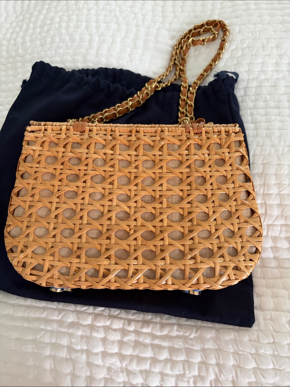 NWOT McLaughlin caned handbag with bamboo and leather accents. Current season - Picture 6 of 8